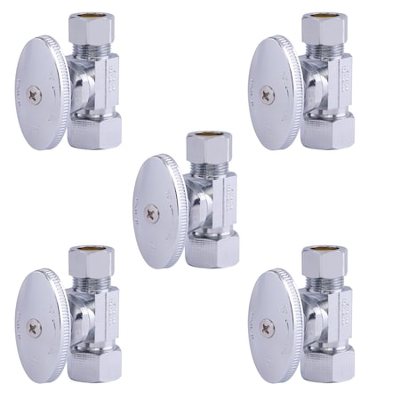 Hausen 1/2 in. Nominal Compression Inlet x 1/2 in. O.D. Compression Outlet Multi-Turn Straight Valve, 5PK HA-SS116-5